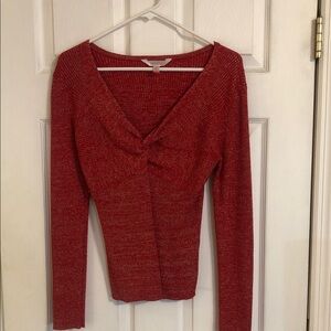 No Boundaries Red Long Sleeve Shirt with Shimmer